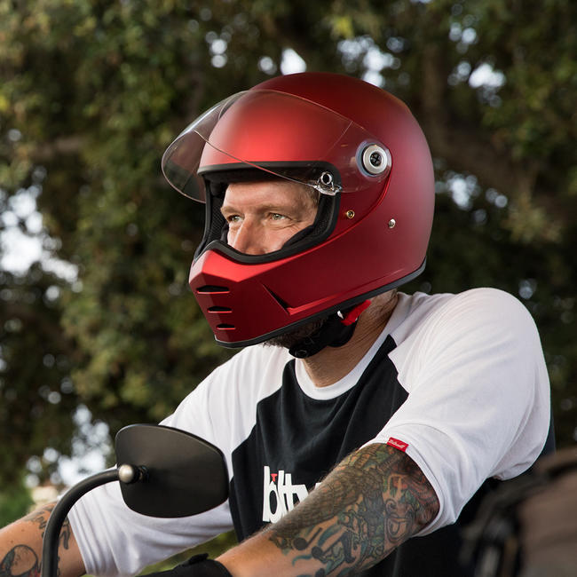 Matt Red Biltwell Lane Splitter Lanesplitter Full Face Motorcycle Helmet 