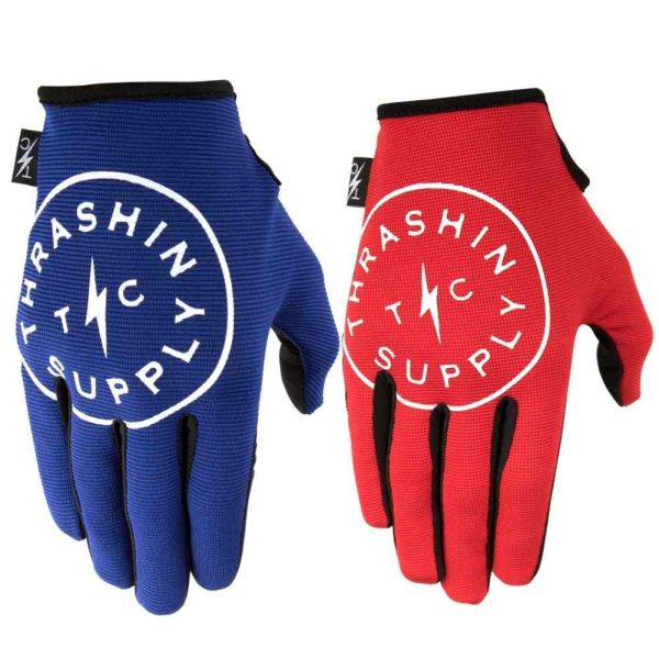 Thrashin Supply Co Stealth Gloves Choose Size Black / Blue